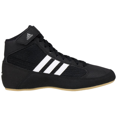 Adidas HVC 2 Wrestling Shoe in black and white from the side